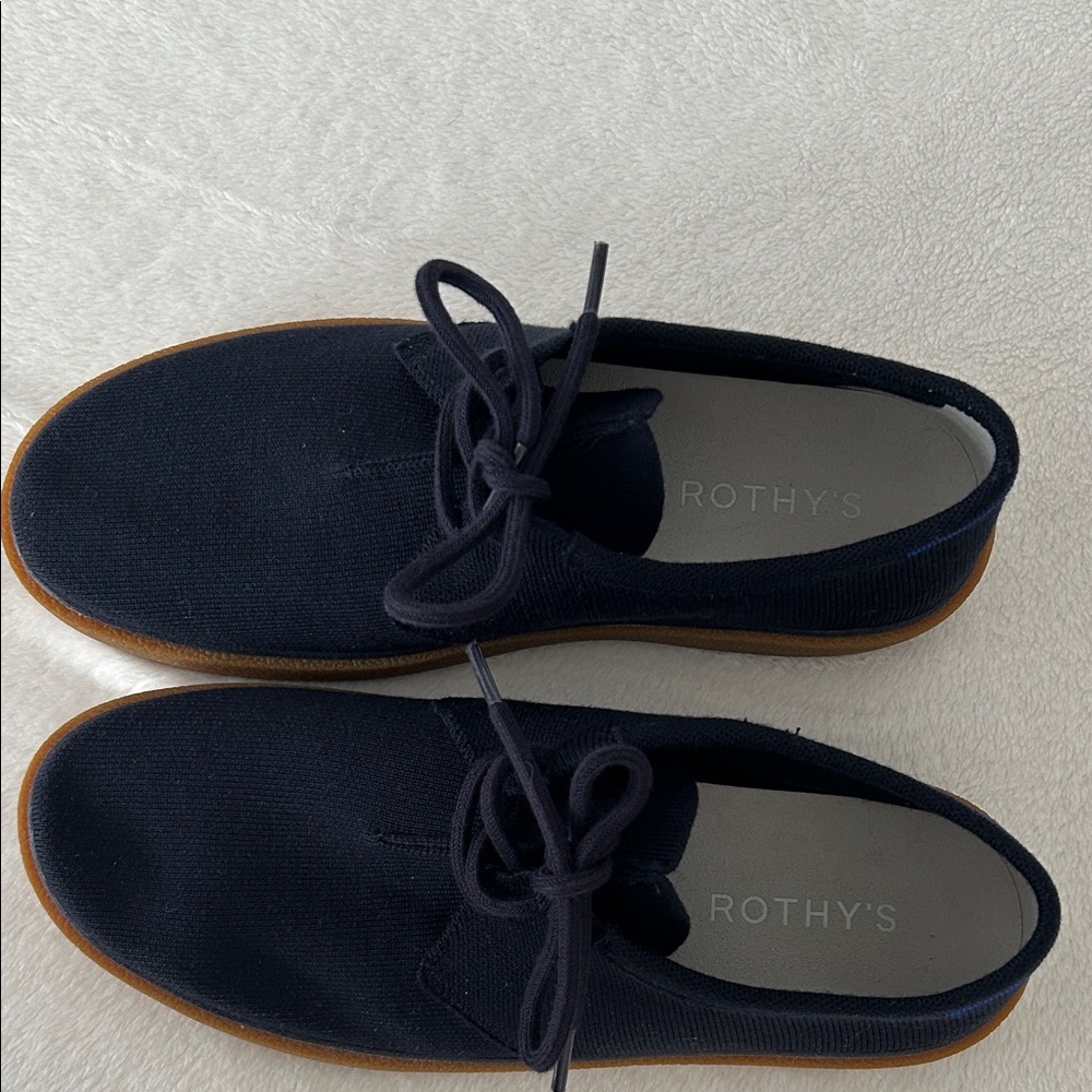 Rothy's Navy Canvas Lace-Up Sneakers with Gum Sole. Size 11.New - Picture 3 of 10